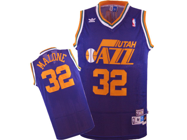  NBA Utah Jazz 32 Karl Malone Throwback Swingman Purple jersey